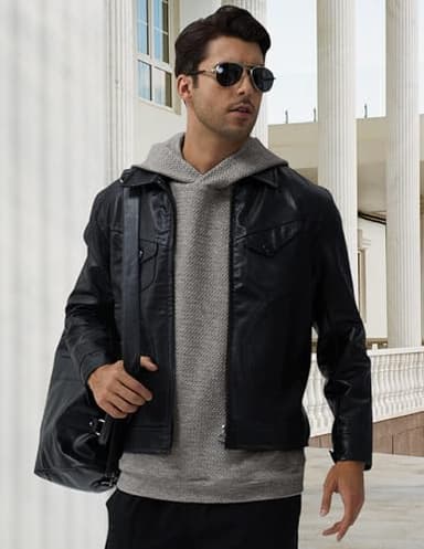 3rd hill Mens Textured Hooded Sweatshirt Long Sleeve Knit Pullover Hoodie Soft Classic Solid Jumper Sweater With Pockets Dark Grey - Image 4