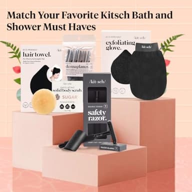 Kitsch Exfoliating Glove – Korean Exfoliating Mitt & Deep Exfoliating Body Scrubber for Shower, Bath | Body Exfoliator, Dead Skin Remover | Skin Care for Smooth, Renewed Skin - 1pc, Black - Image 9