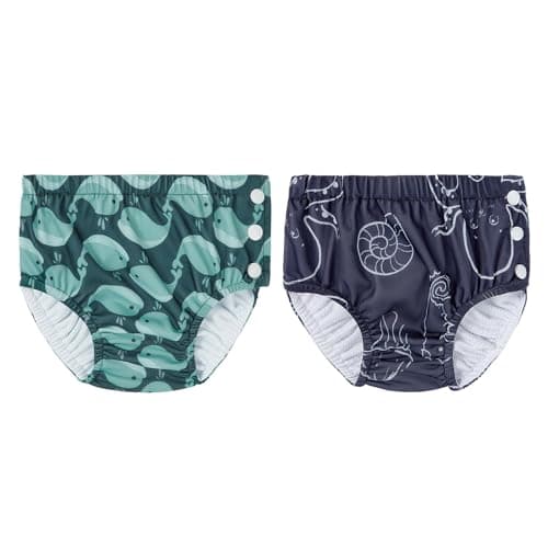 Century Star Baby Reusable Swim Diapers Pool Swimming Diapers Washable Swimming Pants for Toddler Girls Boys Dolphin Octopus 18-24 Months - Image 1