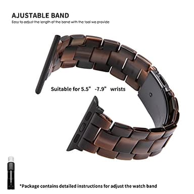 HOPO Compatible With Apple Watch Band 38mm 40mm 42mm 44mm Thin Light Resin Strap Bracelet With Stainless Steel Buckle Replacement For iWatch Series Ultra 9 8 7 6 5 4 3 2 1 - Image 6