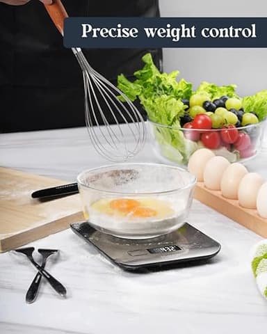 Tcsxady Food Scale, 11lb Digital Kitchen Scale with 6 Units LCD Display and Tare Function,Compact Design for Baking,Healthy Cooking,Meal Prep, 304 Stainless Steel - Image 3