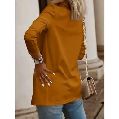 Womens Casual Long Sleeve Blazers Solid Color Knit Blazer Work Office Open Front Suit Jackets Brown - Image 4