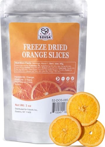 52USA Freeze Dried Orange Slices, 3oz (85g), Dehydrated Orange Slices, All Natural, No Additives, No Sugar Added, Dried Fruit for Cocktails, Snacking, Baking & Garnishing - Image 1