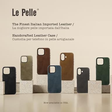 Le Pelle - Handcrafted Premium Italian Leather Case for iPhone 16 Pro - Compatible with Magsafe - Two-Tone Effect with Unique Patina Over Time - Emerald Green - Image 2