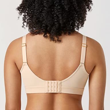 AISILIN Women's Plus Size Wireless Bra Support Comfort Full Coverage Unlined No Underwire Smooth Beige 46F - Image 5