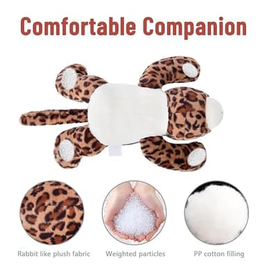 Niuniu Daddy 20" | 3.3 Pound Leopard Weighted Stuffed Animals for Kids Adults, Soft Leopard Weighted Beads for Stuffed Animals for Hugging, Cute Plush Toy for Gift Birthday Christmas Holiday Easter - Image 4