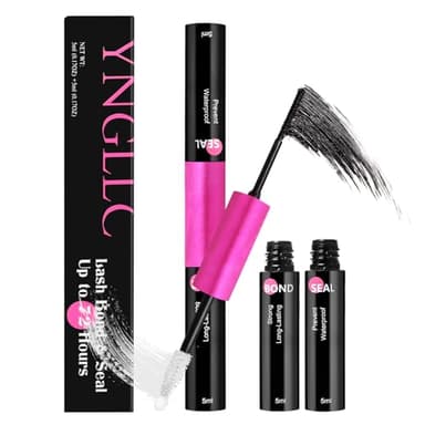 Lash Bond and Seal Waterproof for 72 Hours, Long Lasting 2-in-1 Lash Glue for Eyelash Clusters Lash Cluster Glue - 5ml+5ml - Image 1