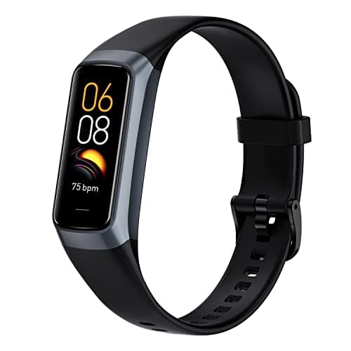 Fitness Tracker with 24/7 Heart Rate Blood Oxygen Sleep Monitor,Activity Tracker with 1.1" AMOLED Touch Color Screen, Multiple Sport Modes Step Counter,IP68 Waterproof for Women Men (Dark Black) - Image 1