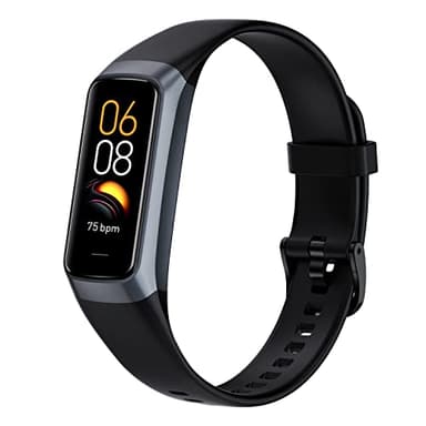 Fitness Tracker with 24/7 Heart Rate Blood Oxygen Sleep Monitor,Activity Tracker with 1.1" AMOLED Touch Color Screen, Multiple Sport Modes Step Counter,IP68 Waterproof for Women Men (Dark Black) - Image 1