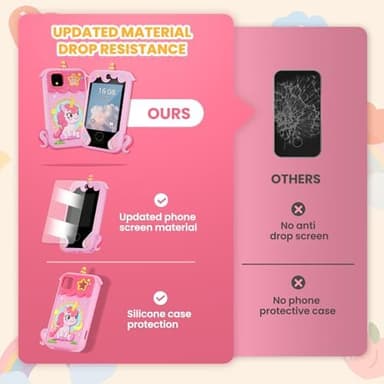 Kids Phone for Girl Toys, Christmas Birthday Gifts for Age 3-10 Year Old Girls Boys Toys, Kids Toddler Smart Phone, Detective Educational Learning Toys with 2.8" Touchscreen, Music Video Game (Pink - Image 6