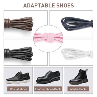 NDTEZUGT 2 Pairs Waxed Golf Shoelaces for FootJoy Shoes, 3/32"(2.5mm) Oxford Thin Dress Shoe Laces Replacement Strings (White,36"/90cm) - Image 5