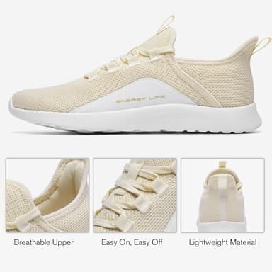 ALEADER Slip On Sneakers Women Walking Running Shoes for Athletic Running Workout Walking Shoes Non Slip Natural Size 10 US - Image 6
