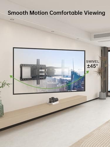 USX MOUNT UL Listed Full Motion TV Wall Mount for 37-90 Inch TVs up to 150 lbs, TV Mount Bracket with Articulating Arms Pre-Assembled, Swivel and Tilt, Fits 16",18, 24" Wood Studs, Max VESA 600x400mm - Image 3