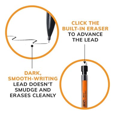 BIC Xtra-Smooth Mechanical Pencils with Erasers, Medium Point (0.7mm), 10-Count Pack, Bulk Mechanical Pencils for School or Office Supplies - Image 2