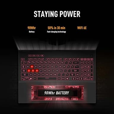 ASUS TUF Gaming A16 (2024) Copilot+ PC Gaming Laptop, 16” 16:10 165Hz Display, AMD Ryzen AI 9 HX 370, NVIDIA® GeForce RTX 4060, 32GB LPDDR5X, 1TB PCIe Gen 4.0 SSD, Wi-Fi 6E, Windows 11, FA608WV-AB96 - Image 6