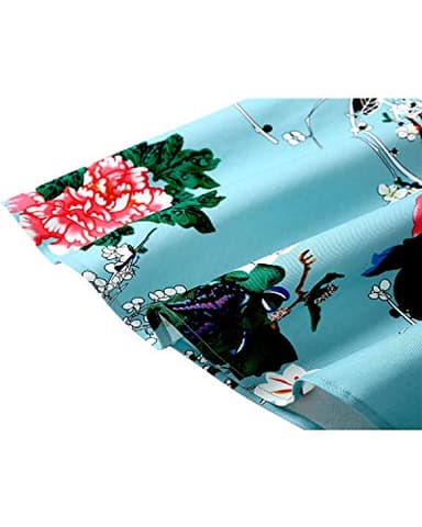 Hanpceirs Women's Boatneck Sleeveless Swing Vintage 1950s Cocktail Dress Mint Flower XL - Image 4