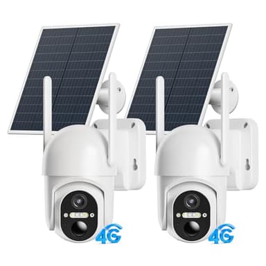 ELYSOO 4G LTE Cellular Security Cameras Outdoor, 2 Pack No WiFi Security Camera Solar Powered with 360° View, 2K Color Night Vision, Includes SIM Card(Support Verizon/AT&T/T-Mobile) - Image 1
