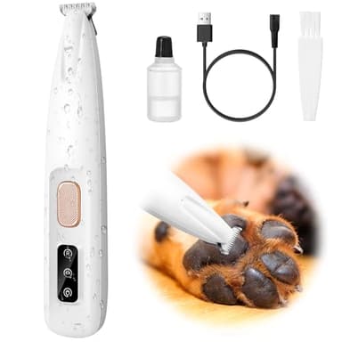 Palksky Dog Paw Trimmer, Upgraded 18mm-Blade Electric Dog Clippers for Groomming with Led Display, Waterproof Pet Micro Precision Trimmer, Rechargeable Hair Shaver for Paws, Ears, Face, Rump and Eyes - Image 1