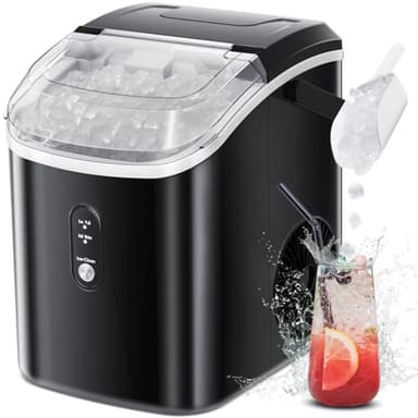 Ice Maker Countertop with Soft Chewable Ice, 22 lbs/24Hrs Ice Maker with Basket and Scoop, Removable Top Cover, Auto-Cleaning for Home/Party/RV/Camping - Image 3
