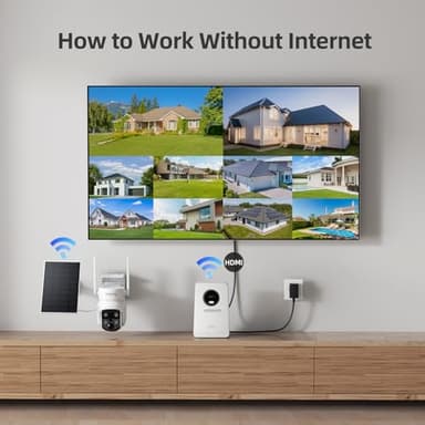 KCSNYO Solar Security Cameras Wireless Outdoor, 4MP Solar Powered, 4 Cam kit, Color Night Vision, 360° PTZ, 500G HDD Local Recording, No Monthly Fees - Image 5