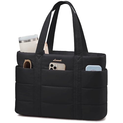 LOVEVOOK Tote Bag for Women, Large Puffer Work Tote Laptop Bag, Lightweight Travel Tote Bag with Zipper Gifts for Women - Image 1