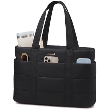LOVEVOOK Tote Bag for Women, Large Puffer Work Tote Laptop Bag, Lightweight Travel Tote Bag with Zipper Gifts for Women - Image 1