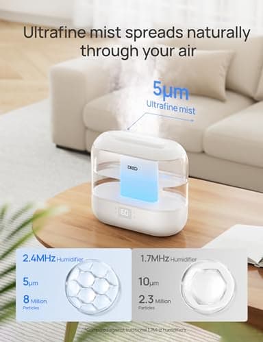 Dreo Smart Humidifier, Cool Mist Humidifiers for Bedroom, Quiet 4L Top Fill Ultrasonic Humidifiers for Home Office Plant & Baby with Nightlight, LED Display, 36H Runtime, APP/Voice Control, HM311S - Image 5