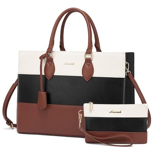 LOVEVOOK Laptop Tote Bag for Women, 15.6 Inch Work Bags, Waterproof Computer Bags with Clutch Purse, Large Capacity Messenger Bag for Teacher College Business Office - Image 1