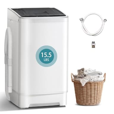 DOGHLY Portable Washing Machine, 15.5LBS Full Automatic Washer with Spinner, 10 Programs Compact Laundry Machine for Apartment, RV, Dorm Home Use, Mini Washing Machine Perfect for Small Spaces - Image 1