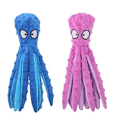 CPYOSN Dog Squeaky Toys Octopus - No Stuffing Crinkle Plush Dog Toys for Puppy Teething, Durable Interactive Chew Toys for Small, Medium and Large Dogs Training and Reduce Boredom, 2 Pack - Image 1