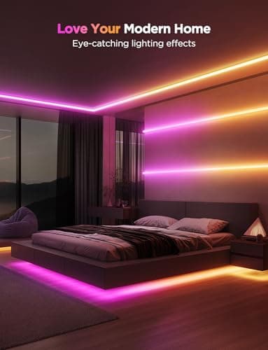 Govee RGBIC LED Strip Lights 32.8ft with Covers, Smart Lights Work with Alexa and Google Assistant, LED Diffuser Channel with LED Lights for Bedroom, Skirting Lines, Studio, Cabinet - Image 8