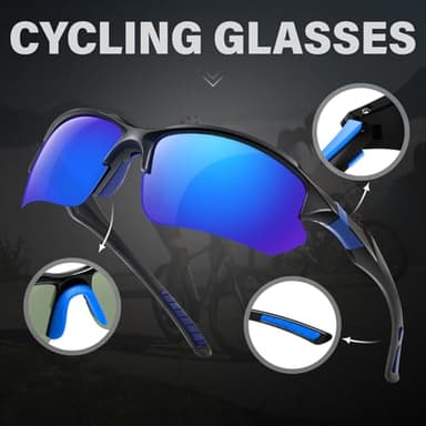 DioKiw 4PACK Sports Polarized Sunglasses for Men Cycling Running Fishing UV400 Protection Sun Glasses Lightweight Half Frame Goggles - Image 5