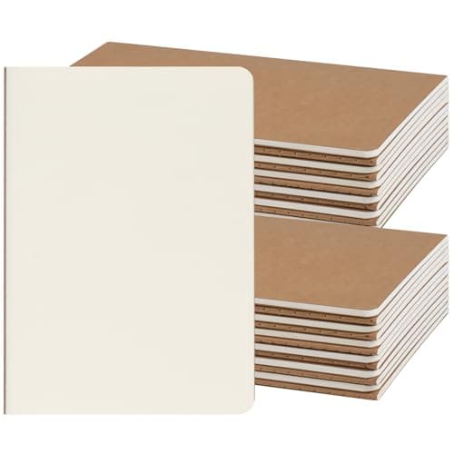 ZCZN 24 Pack A5 Kraft Notebooks Bulk, 8.15x5.5 Inches Blank Journaling Notebooks, Notebooks for Work, Composition Notebooks for School, Journal notebooks for kids, 60 Pages - Image 1