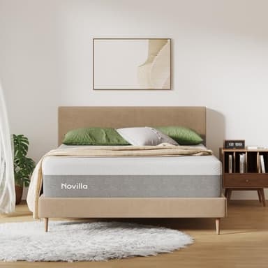 Novilla Queen Size Mattress, 12 Inch Gel Memory Foam Mattress for Cool Night & Pressure Relief, Medium Plush Feel with Motion Isolating, Bliss - Image 1