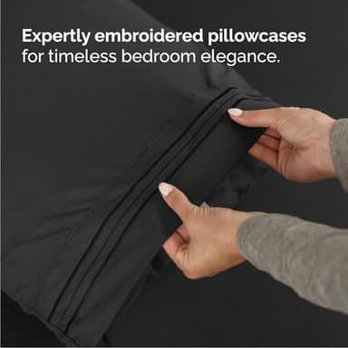 Queen Size 4 Piece Sheet Set - Comfy Breathable & Cooling Bed Sheets Set - Hotel Luxury Bedding for Women, Men, Kids, Teens, Boys & Girls - Deep Pockets, Ultra-Soft, Wrinkle Free - Oeko-Tex - Black - Image 6