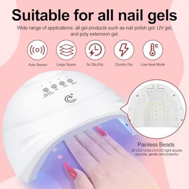 COSCELIA Gel Nail Polish Kit with U V light and Drill Starter Kit 35 Colors Gel Nail Polish with 5pcs Top Base Coat Nail Art All Seasons Professional Gel Manicure Kit DIY at Home Gifts for Women - Image 4