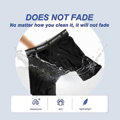 BAMBOO COOL Men's Long Boxer Briefs Performance Long Leg Sports Boxer Brief Underwear MultiPack - Image 4