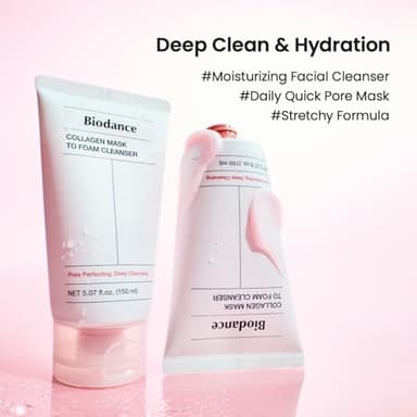 BIODANCE Collagen Mask To Foam Cleanser, Face Wash for Women, 2-in-1 Pore Mask and Hydrating Foaming Facial Cleanser for Sensitive Skin, Oily Skin, 5.07 fl. oz. (150 ml) - Image 2