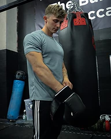 frueo Men’s 3 Pack Athletic T-Shirt Quick Dry Workout Athletic Sports Tee,520,Black Gray White,3XL - Image 4