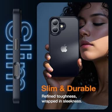 Yriklso for iPhone 16 Case, Shockproof for iPhone 16 Phone Case, Military Grade Drop Protection, Protective Hard Back Slim Cover, Black - Image 5