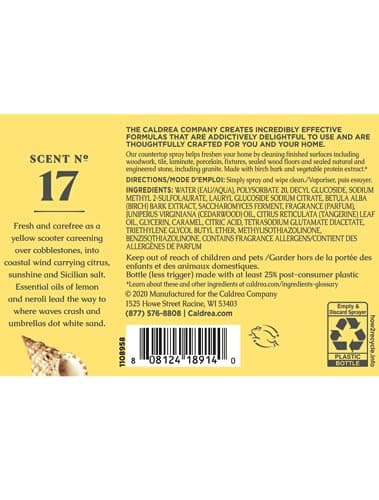 Caldrea Multi-surface Countertop Spray Cleaner, Made with Vegetable Protein Extract, Sea Salt Neroli Scent, 16 oz, 3 Pack - Image 2