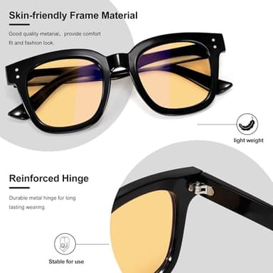 Madison Avenue Blue Light Blocking Computer Glasses Oversized Blue Light Glasses for Women Men Anti Eyestrain & UV Protection Gaming Eyeglasses(Black) - Image 3