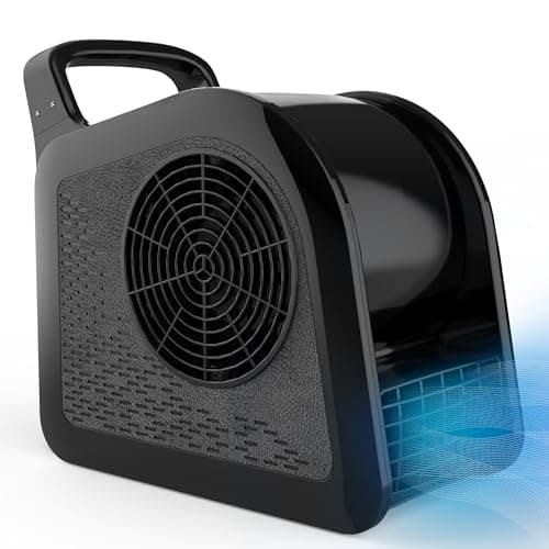 LZLXXLZL Air Mover Blower Fan - High Velocity Utility Fan for Drying, Cooling, Ventilating and Exhausting, Pivoting Floor Fans with 3 Speeds for Home Use and Job Site, 2 Outlets, 355CFM, Black - Image 1
