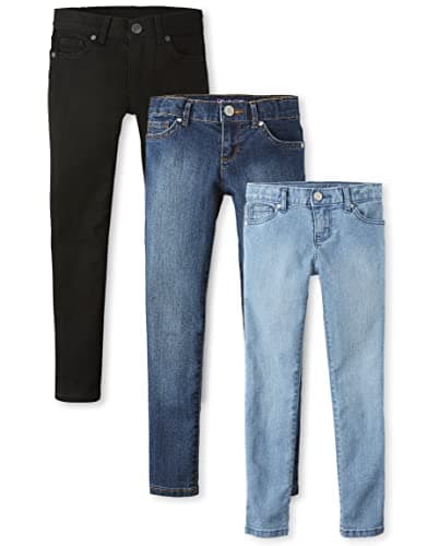 The Children's Place Girls Super Skinny Jeans,Black Wash/Lt Indigo/Victory Blue Wash 3 Pack,10 - Image 1