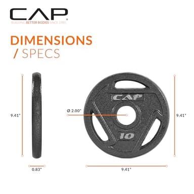 CAP Barbell 2-Inch Olympic Grip Weight Plate, 10 lb, Set of 4 plates - Image 4
