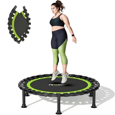 ZCMHAXJ Foldable Mini Trampoline, 40"/48" Rebounder Trampoline for Adults & Kids, 440lbs Capacity Indoor Fitness Workout Exercise Equipment - Image 1
