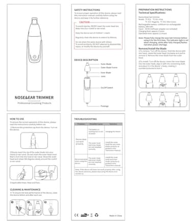 Rechargeable Ear and Nose Hair Trimmer - 2025 Professional Painless Eyebrow & Facial Hair Trimmer for Men Women, Powerful Motor and Dual-Edge Blades for Smoother Cutting Black - Image 7