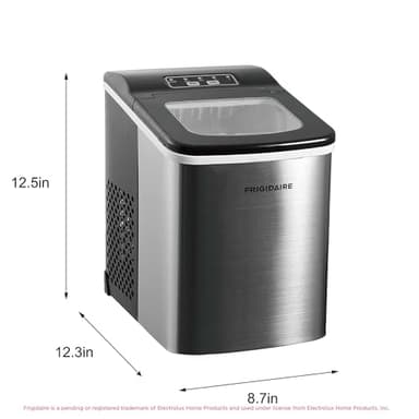 Frigidaire Compact Countertop Ice Maker, Makes 26 Lbs. of Bullet Shaped Ice Cubes Per Day, Silver Stainless - Image 5