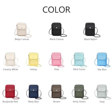 YONBEN nylon Crossbody Lanyard Mobile Phone Bag Stylish Accessory With Adjustable Strap (Nylon/Pink) - Image 3