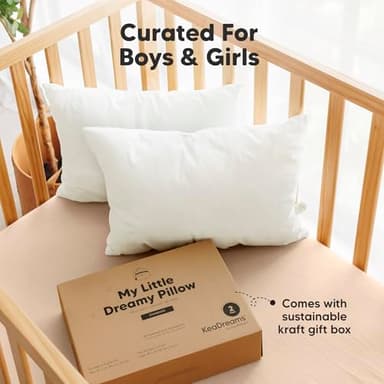 KeaBabies 2-Pack Toddler Pillow 13x18 - Soft Organic Cotton Kids Travel Bed Pillows for Sleeping, School, Nap, Machine Washable, Toddlers 2 to 5, Pillowcase Sold Separately (Soft White) - Image 9